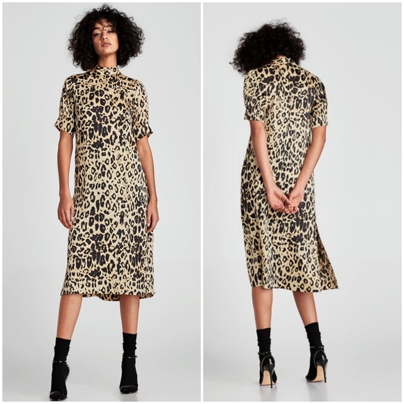 New Zara Woman Leopard Dress - Picture 3 of 8